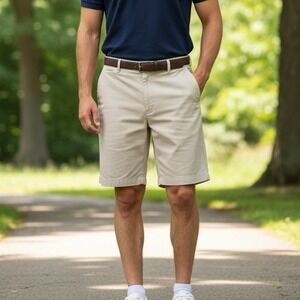 L.L. Bean Shorts Women's Original Fit Stone Beige 100% Cotton Size 16 Reg NWT